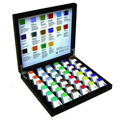 PURETEA theekist 36 vaks zwart white line
