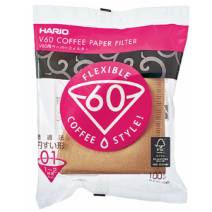 Hario V60 Koffiefilters 01 Bruin