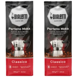Bialetti Perfetto Moka Classico gemalen koffie 2 x 250 gram