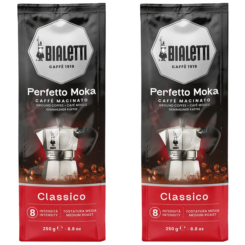 Bialetti Perfetto Moka Classico gemalen koffie 2 x 250 gram