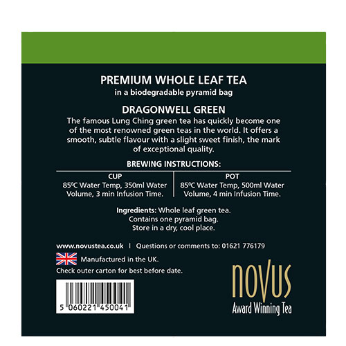 Novus Thee Dragonwell Green Piramide Theezakje