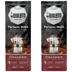 Bialetti Perfetto Moka Cioccolato gemalen koffie 2 x 250 gram