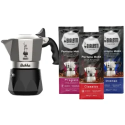 Bialetti Brikka Percolator 2 kops – 100ml + Bialetti Koffie Proefpakket
