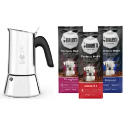 Bialetti Venus 10 kops + koffiepakket 3x250gr