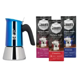Bialetti Venus Blue 2 kops + koffiepakket 3x250gr